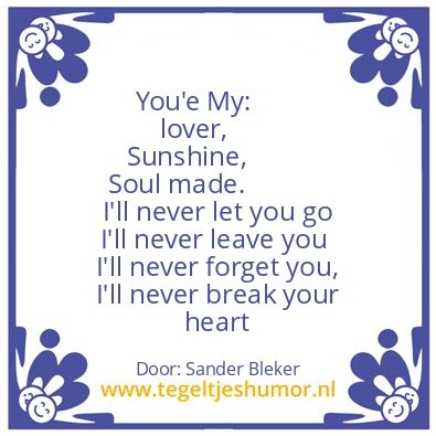 Tegeltje: My Darling