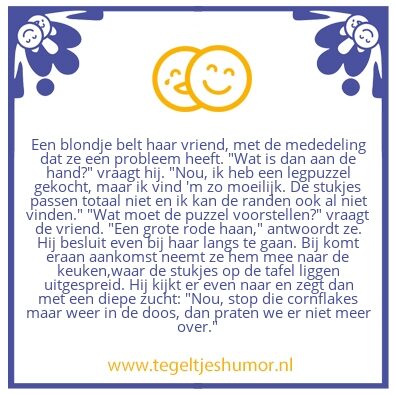 Tegeltje: Blondje