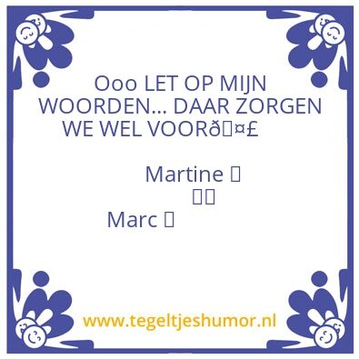 Tegeltje: Signs of water