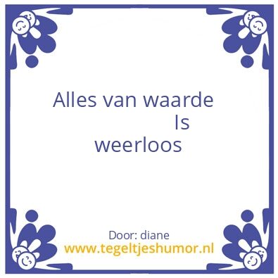 Tegeltje: waarde