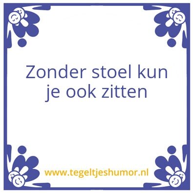 Tegeltje: Zo