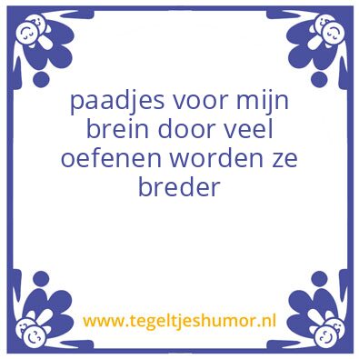 Tegeltje: paadjes
