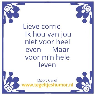 Tegeltje: Lieve corrie