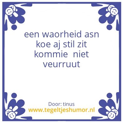 Tegeltje: een waorheid