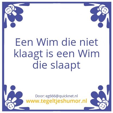 Tegeltje: Wim