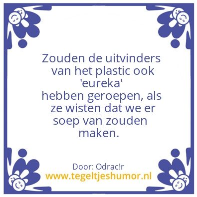 Tegeltje: Eureka plastic
