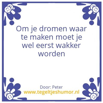 Tegeltje: Dromen