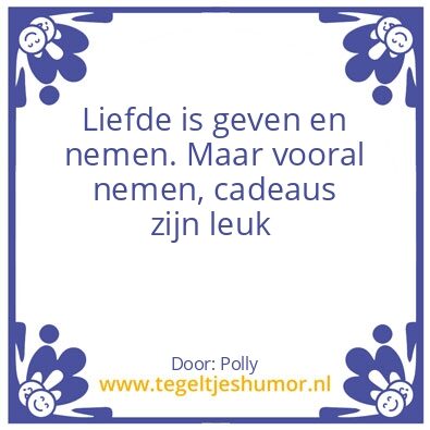 Tegeltje: Love