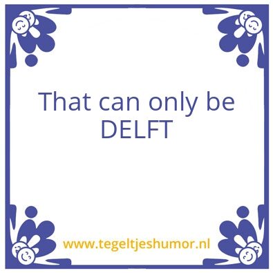 Tegeltje: Only Delft
