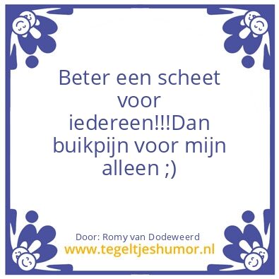 Tegeltje: Scheet