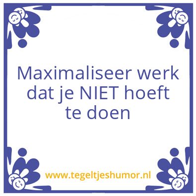 Tegeltje: Agile