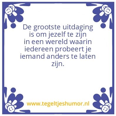 Tegeltje: Uitdaging