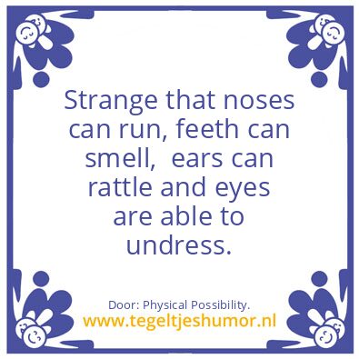 Tegeltje: Strange…