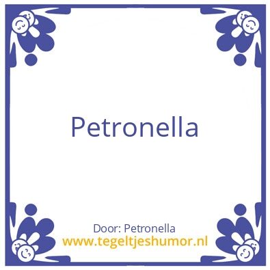 Tegeltje: Petronella