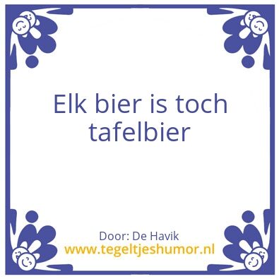 Tegeltje: Tafelbier