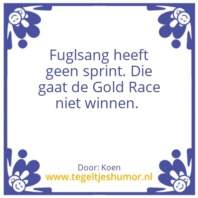 Tegeltje: Gold Race