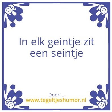 Tegeltje: Tegeltje