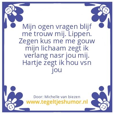 Tegeltje: Mijn hartje zegt ik hou van jo