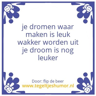 Tegeltje: dromen