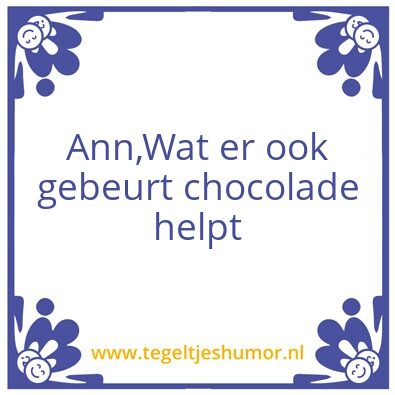 Tegeltje: chocolade