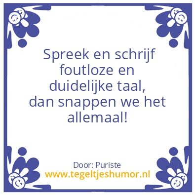 Tegeltje: Nederlandse taal
