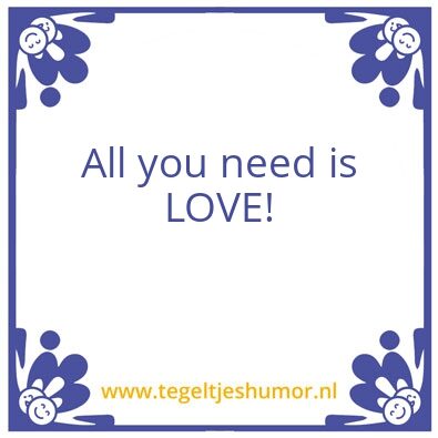 Tegeltje: Love
