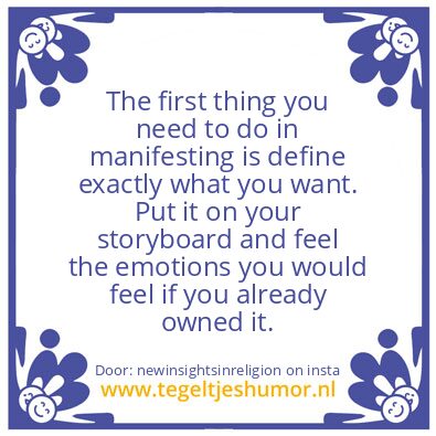 Tegeltje: The Core Of Manifesting.