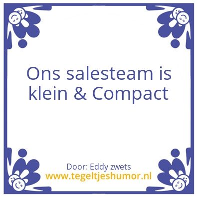 Tegeltje: Salesteam
