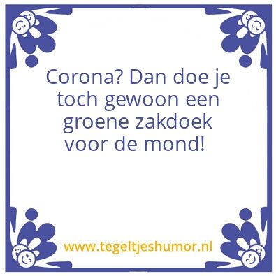 Tegeltje: Corona