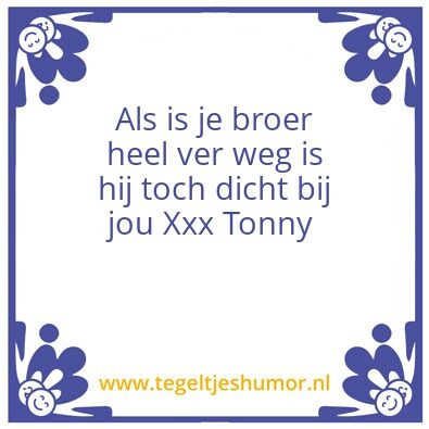 Tegeltje: Broer en zus
