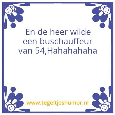 Tegeltje: Buschauffeur