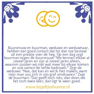 Tegeltje: Weduwe en weduwenaar