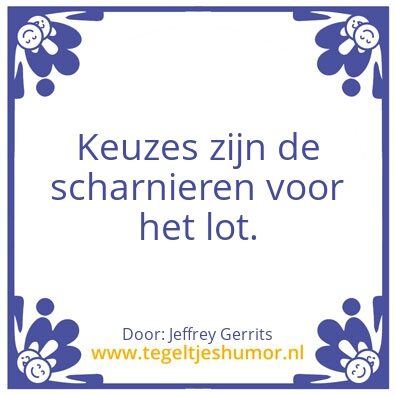 Tegeltje: Het lot