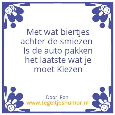 Tegeltje: Drink niet met drank op!