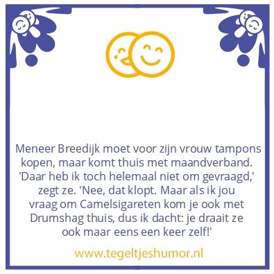 Tegeltje: Tampons kopen
