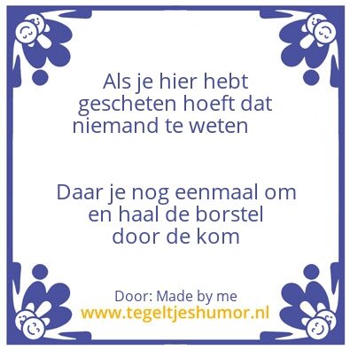 Tegeltje: Spreukje