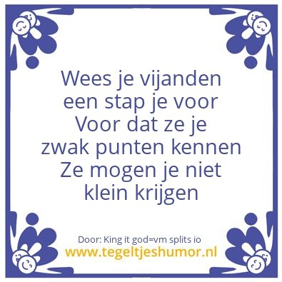 Tegeltje: Fack vijanden