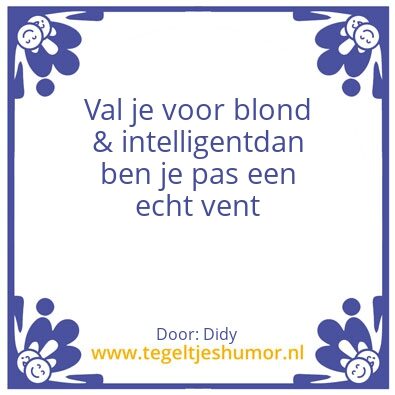 Tegeltje: Blond