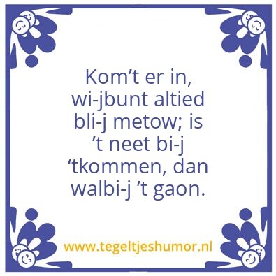 Tegeltje: PÃ©