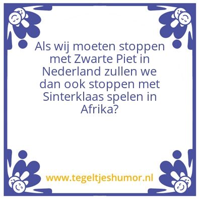 Tegeltje: Zwarte Piet