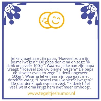Tegeltje: Gewicht piemel