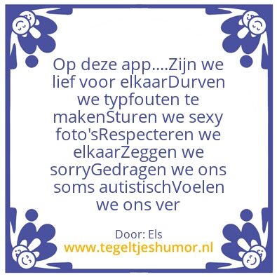 Tegeltje: App
