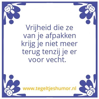Tegeltje: vrijheid