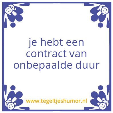 Tegeltje: contract