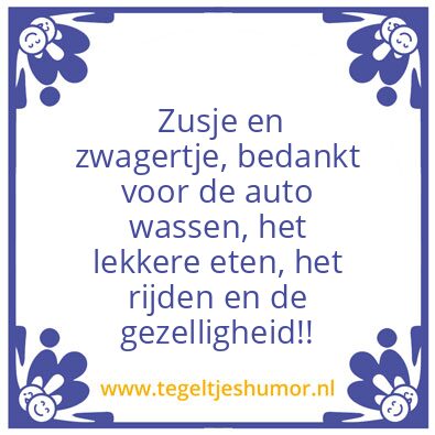 Tegeltje: Bedankt
