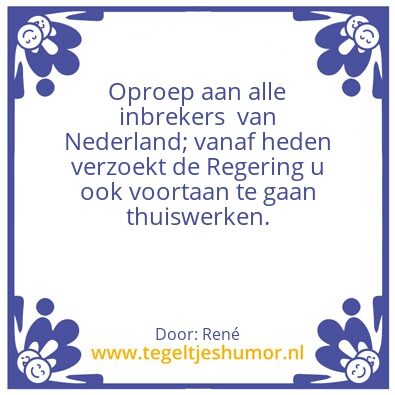 Tegeltje: Thuiswerken
