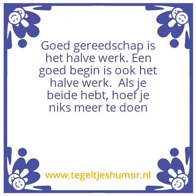 Tegeltje: Half werk
