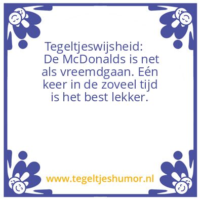 Tegeltje: McDonalds