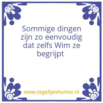 Tegeltje: Wim