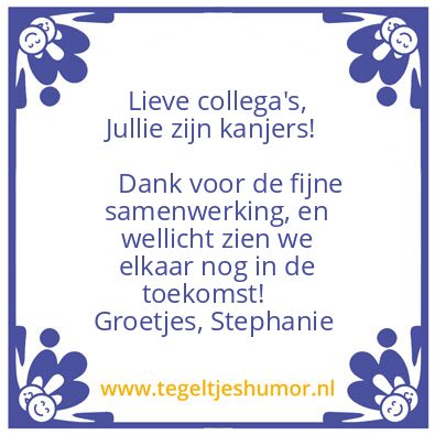 Tegeltje: collega